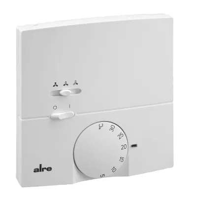 ALRE Klimaregler KTRRB-117.128 | Raumtemperaturregler 5-30°C | Aufputz | Drehbedienung | Heizen & Kühlen | 230V | Weiß