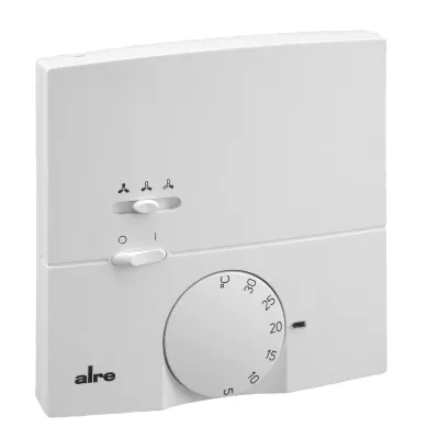 ALRE Klimaregler KTRRB-117.128 | Raumtemperaturregler 5-30°C | Aufputz | Drehbedienung | Heizen & Kühlen | 230V | Weiß
