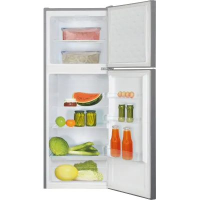 Amica Kühl-Gefrierkombination DT 374 160 S | 211 l | 144 cm | Energieeffizienz E | Edelstahloptik Schwarz