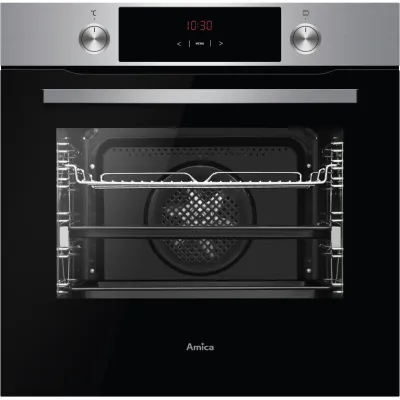 Amica Einbaubackofen EBX 944 200 E | Backofen 77 L | 11 Heizarten | Pizza-Funktion 300 °C | Teleskopauszug | Edelstahl