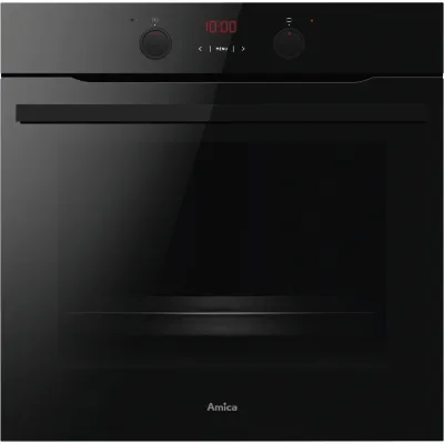 Amica Einbaubackofen EBX 944 200 S | 77 l Garraum | 11 Heizarten | Steam Clean | SoftClose | A | Schwarz-Glas