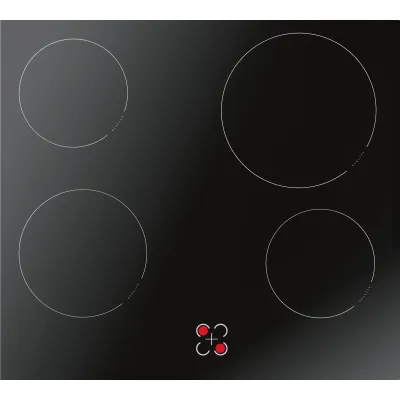 ElectronicPartner Glaskeramikkochfeld EC 744 100 C | 60 cm | 4 Kochzonen | rahmenlos | Schnellaufheizung