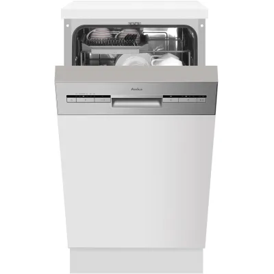 Amica Einbau-Geschirrspüler EGSP 560 911 E | teilintegriert 45 cm | 10 Maßgedecke | Edelstahl | OpenDry | Aquastopp