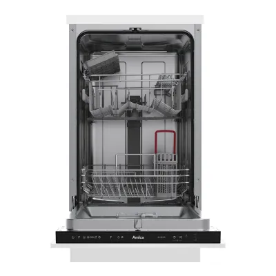 Amica Einbau-Geschirrspüler EGSPV 587 916 | vollintegriert 45 cm | 9 Maßgedecke | Edelstahl | 5 Programme | Aquastopp