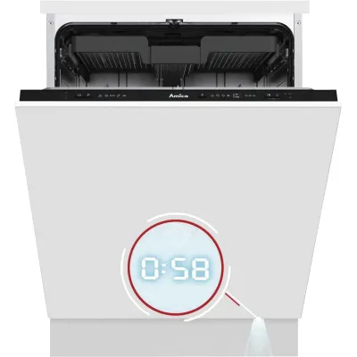 Amica Einbau-Geschirrspüler EGSPV 594 300 vollintegrierbar | 60 cm | 14 Maßgedecke | 42 dB | Besteckschublade | schwarz