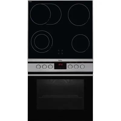 Amica Einbauherd-Set EHC 12761 E | Glaskeramikkochfeld 4 Zonen | 11 Funktionen | Umluft | Edelstahl