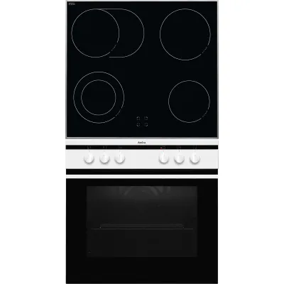 Amica Einbauherd-Set EHC12714W | Glaskeramik-Kochfeld | 9 Funktionen | Umluft | Energieklasse A | Weiß