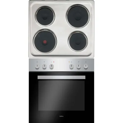 Amica Einbauherd-Set EHE 932 000 E | 67l Backofen | Massekochfeld | Edelstahl | Energieklasse A | Steam Clean