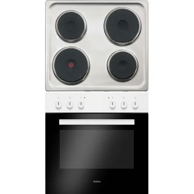 Amica Einbauherd-Set EHE 932 000 W | Elektro-Backofen 67l | 4 Kochplatten | Steam Clean | Energieeffizienz A | Weiß