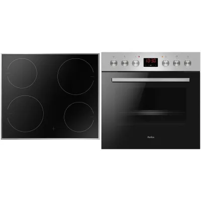 Amica Einbauherdset EHI 935 611 E | Induktionskochfeld | 65L | 9 Funktionen | Edelstahl | Steam Clean | Energieklasse A