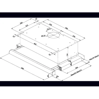 Amica FH 17161-1 E Flachschirmhaube 60cm Edelstahl | 429 m³/h | LED | 3 Stufen | Umluft/Abluft