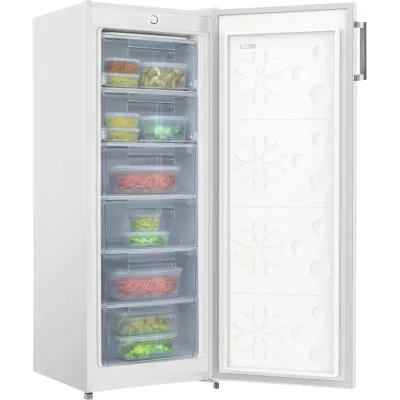 Amica Gefrierschrank GS 324 170 W | 177 Liter | 144 cm Höhe | Energieeffizienzklasse E | 39 dB | 4 Schubladen | weiß