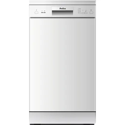 Amica Standgeschirrspüler GSP 14746-1 W | 45 cm | 9 Maßgedecke | 4 Programme | EEK E | 49 dB | unterbaufähig | Weiß