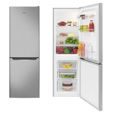 Amica Kühl-Gefrierkombination KGCL 384 157 E | 157L | 109L Kühlteil | 48L Gefrierteil | 144 cm | Edelstahloptik | EEK D