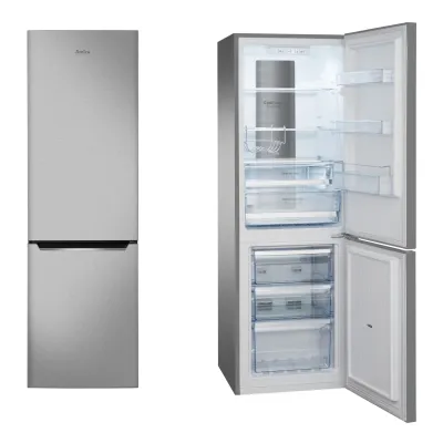 Amica Kühl-Gefrierkombination KGCN 387 140 E | NoFrost | 231 L | 54 cm breit | 171 cm hoch | Edelstahloptik | EEK D