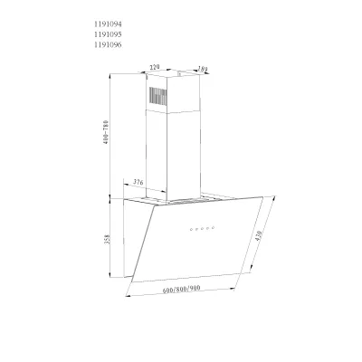 Amica Kamin-Dunstabzugshaube KHF 664 630 S | 60 cm Kopffrei | 620 m³/h | schwarz | LED | Energieklasse A | SensorTouch