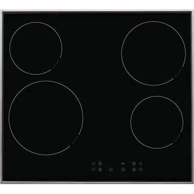 Amica KMC744600E Glaskeramikkochfeld 60cm | autark | 4 Kochzonen | Sensorsteuerung | Edelstahlrahmen | Kindersicherung