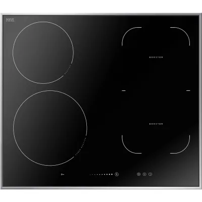 Amica Induktionskochfeld KMI 752 610 E | 60 cm autark | 4 Kochzonen | Bridge-Funktion | Edelstahlrahmen | Schwarz
