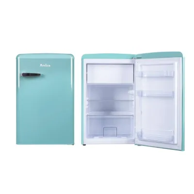 Amica Retro Kühlschrank KS 15612 T | Kühlschrank mit Gefrierfach | 108 l | 86x55x61,5 cm | Energieklasse E | Ice Blue