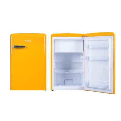 Amica Retro Kühlschrank KS 15613 Y | Gefrierfach | 108 l | 86x55x61,5 cm | Energieklasse E | honey yellow
