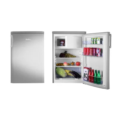 Amica Kühlschrank KS 361 112-1 E | Tischkühlschrank mit Gefrierfach | 108 l | EEK D | 85 cm Höhe | Edelstahloptik