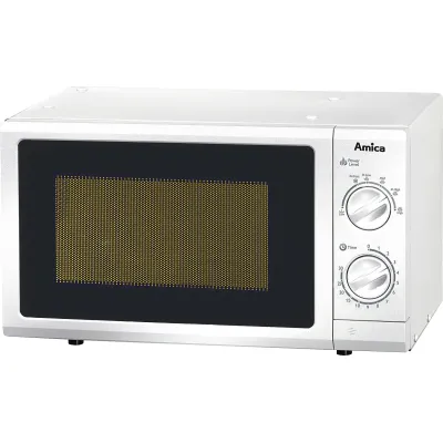 Amica Mikrowelle MW13150W | Unterbau & Standgerät | 17 Liter | 700 Watt | 6 Leistungsstufen | Timer | Weiß