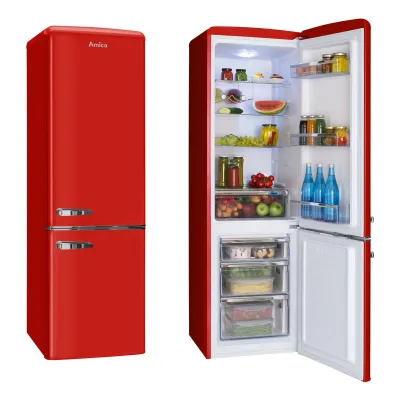 Amica Kühl-Gefrierkombination KGCR 387102 R | Retro Design | 244 l | Energieeffizienz C | 181 cm | Chili Red