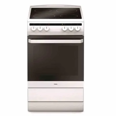 Amica SHC11542W Standherd | 50cm | Glaskeramik | 4 Kochzonen | Umluft | 66l Backofen | Energieklasse A | weiß