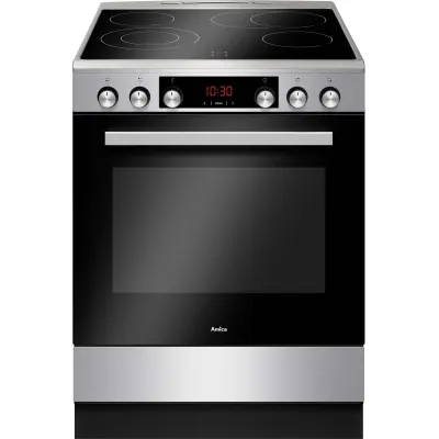 Amica Standherd Elektro SHCX 913 100 E | 60 cm | Glaskeramik-Kochfeld | 77 l | Umluft | Edelstahl Silber