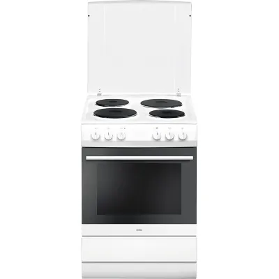 Amica SHE 11660 W Standherd 60cm | Elektroherd | 4 Kochplatten | Steam Clean | 69l Backofen | Energieklasse A | Weiß