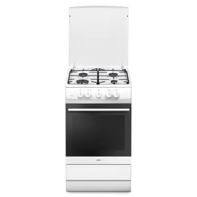 Amica Standherd Gas SHGG 11560 W | 50 cm | Gasbackofen | 4 Gasbrenner | Flüssiggas & Erdgas | Energieeffizienz A | Weiß