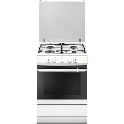 Amica Gasherd SHGG 11647 W | 60 cm Standherd | 4 Gasbrenner | Gasbackofen Grill | Erdgas/Flüssiggas | Weiß