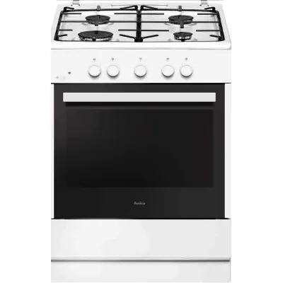Amica SHGG 910100W Standherd Gasherd 60cm | 4 Brenner | Gas-Backofen 58l | Grill | Energieeffizienz A | Weiß