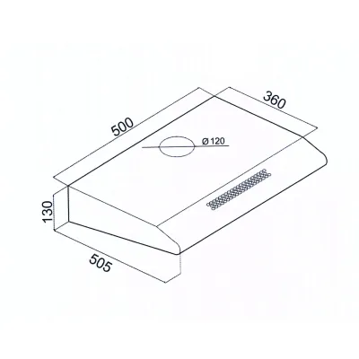 Amica Unterbau-Dunstabzugshaube UH 17051-3 W | 50 cm | 173 m³/h | 3 Stufen | LED | Abluft/Umluft | Weiß