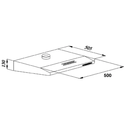 Amica Unterbau-Dunstabzugshaube UH 17052-3 E | 50 cm | Edelstahl | 173 m³/h | 3 Stufen | LED | Ab- & Umluft
