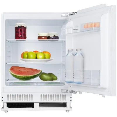 Amica Unterbau-Kühlschrank UVKSS 351 901 | 135 l | 82 cm Nische | Festtür | Inverter | Abtauautomatik | LED | E | Weiß (B-Ware)