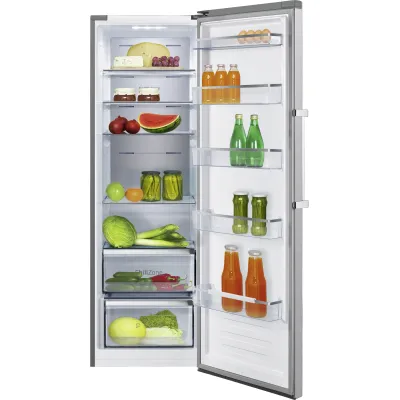 Amica Standkühlschrank VKS 358 150 E | Vollraum 370l | NoFrost | Super-Kühlen | LED außen | Edelstahloptik | 185cm hoch