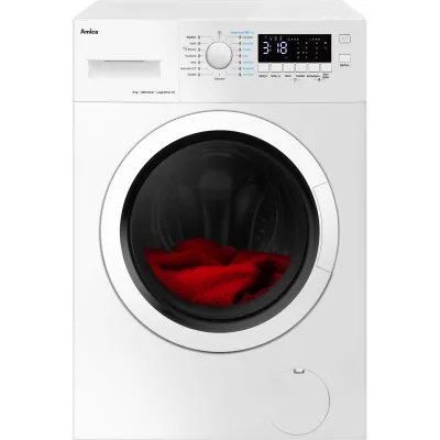 Amica Waschmaschine WA 484 082 | Frontlader 8 kg | 1400 U/min | Energieeffizienz A | SteamTouch | AquaStop | Weiß