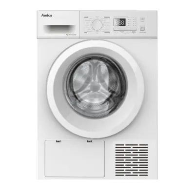 Amica Wärmepumpentrockner WTP 483 000 | 8 kg | Frontlader | 16 Programme | Trommelreversierung | Startzeitvorwahl | weiß
