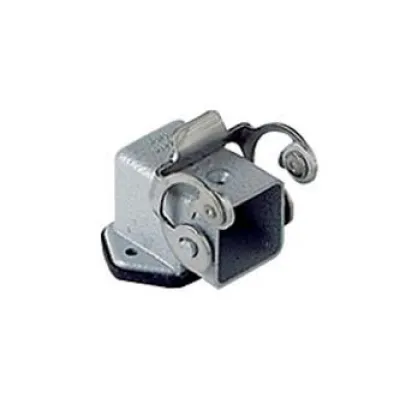 ILME Anbaugehäuse CKAX 03 IA | Gehäuse für Rechtecksteckverbinder gewinkelt | Gr. 21.21 | Zink | 1 Bügel Edelstahl