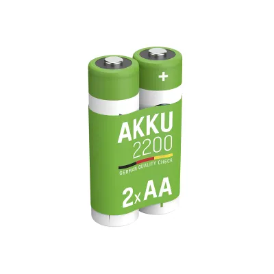 ANSMANN NiMH Akku Mignon AA Typ 2200 maxE 2er-Pack | 1,2V | 2100 mAh | vorgeladen | geringe Selbstentladung