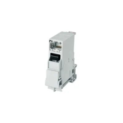 Telegärtner STX Tragschienen-Verbinder J80023A0000 | RJ45 Modul A Cat.6A | 10 Gigabit Ethernet | werkzeuglos | lichtgrau