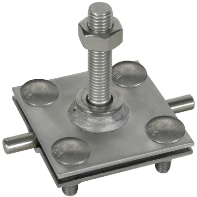 DEHN Anschlussklemme 478149 | M12 | für Rundleiter 7-10mm | Flachleiter 30-40mm | Edelstahl V4A | unbehandelt