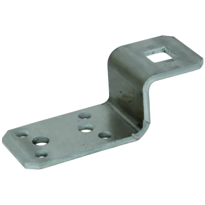 DEHN Anschlusslasche Z-Form 377005 | Aluminium | Vierkantloch D11mm | unbehandelt | für Metallverkleidungen