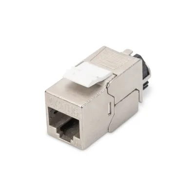 DIGITUS Keystone Modul DN-93617 | CAT 6A RJ45 Buchse geschirmt | werkzeugfrei | LSA-Anschluss | Kabelmanager | Silber