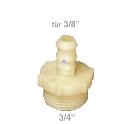Anschlussstück 3/4" Schlauchtülle zum Einstecken in 12mm Innen-Ø Zulaufschlauch