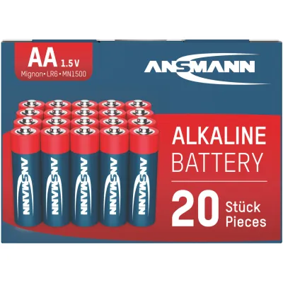 Ansmann Batterie Mignon AA 5015548 | Alkaline | 1,5V | 20 Stück Box | langanhaltende Energie | Red-Line | Vorratsbox