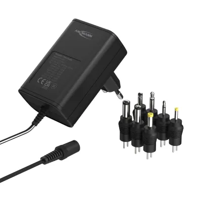 Ansmann Universal-Steckernetzteil APS 1000 | 1201-0023 | 3–12V DC | 1A | 12W | 7 Adapter | stabilisiert | schwarz