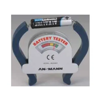 Ansmann Batterie-Tester 4000001 | Universal für AA, AAA, C, D, 9V, Knopfzellen | kompakt | schwarz