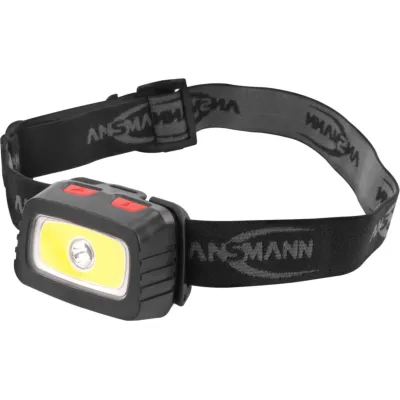 Ansmann Stirnlampe HD200B 1600-0198 | LED-Kopfleuchte 185 lm 50m Reichweite | 3x AAA inkl. Batterien | schwarz